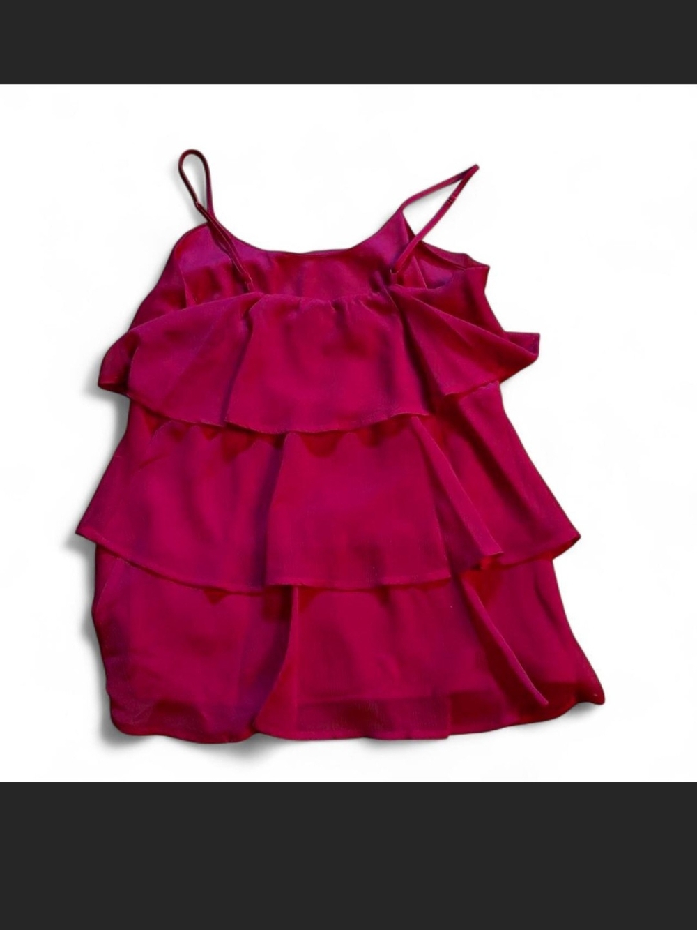 Tiered Spaghetti-Strap Top - Raspberry red - Picture 2 of 2